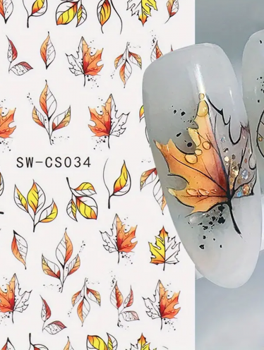 Naklejki na paznokcie JESIENNE - 1 ark