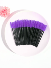 Szczoteczka spiralka do rzęs i brwi, czarno-fioletowa (50 szt)