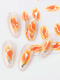Naklejki na paznokcie samoprzylepne, abstrakcje pomarańczowe (2 ark)