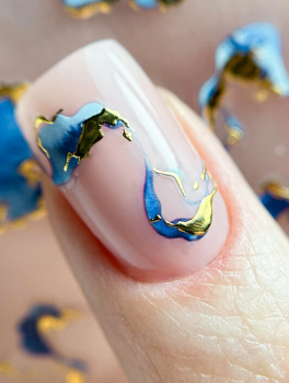 Naklejki na paznokcie marmur niebieski (1 ark)