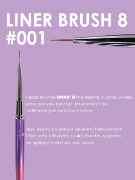 Pędzelek cienki do zdobień, LINER BRUSH #0001 (8mm), DNKa’
