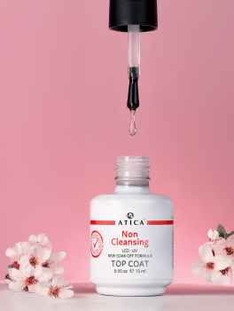 Top hybrydowy, Non Cleansing Top Coat (15ml), Atica