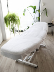 Pokrowiec na fotel kosmetyczny, pluszowy, biały (90x210cm)