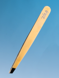Pęseta do brwi skośna, Professional Tweezers Beveled GOLD, Zola