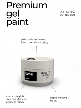 Farba żelowa do zdobienia, Premium Gel paint BLACK (5ml), NOTD