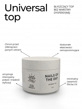 Top hybrydowy, UNIVERSAL no wipe (30ml), NOTD
