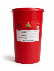 Pojemnik na odpady medyczne, czerwony (2L)