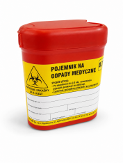 Pojemnik na odpady medyczne, czerwony (0,7L) - 3 szt
