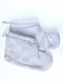 Skarpety kosmetyczne do parafiny pluszowe, białe (1 para)