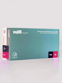 Rękawiczki winylowe bezpudrowe, easyCARE vinyl PF (100 szt/op) S