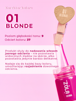 Henna pudrowa do brwi - korektor, 01 BLONDE, Zola (5g)