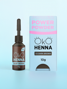 Henna pudrowa do brwi, 03 Dark Brown, OkO (10g)