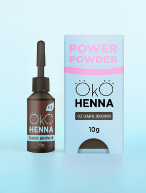 Henna pudrowa do brwi, 03 Dark Brown, OkO (10g)