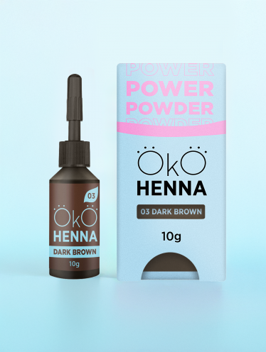 Henna pudrowa do brwi, ciemnobrązowa, OkO 03 (10g)
