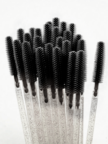 Szczoteczki silikonowe do rzęs i brwi, czarne (50 szt)