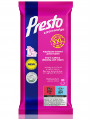 Nawilżane ścierki uniwersalne XXL, Presto (16 szt)