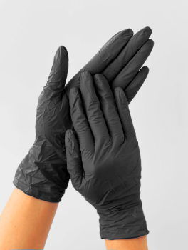 Rękawiczki nitrylowe bezpudrowe, easyCARE Black (100 szt/op) XS