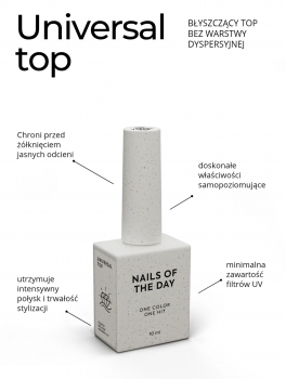 Top hybrydowy, UNIVERSAL no wipe (10ml), NOTD