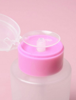 Buteleczka różowa na płyny kosmetyczne z pompką (200ml)