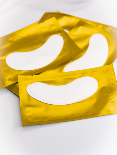 Płatki pod oczy do przedłużania rzęs, złote (50 par)