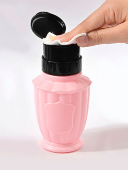 Buteleczka na płyny kosmetyczne z pompką, różowa (200ml)