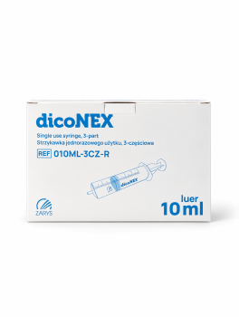 Strzykawki 3-częściowe dicoNEX, Luer (10ml) - 100 szt, Zarys