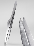 Pęseta do brwi skośna, Professional Tweezers Premium Series SILVER, Zola