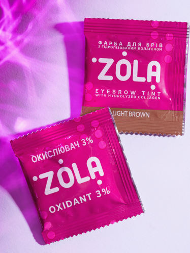Farbka do brwi, 01 Light Brown (5ml) + Oxidant 3%, Zola