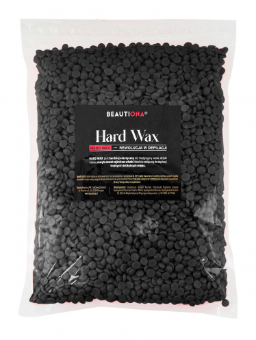 Wosk do depilacji twardy w dropsach, czarny (1kg), Beautiona