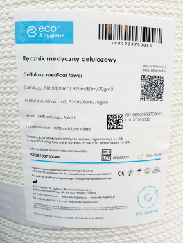 Ręcznik fryzjerski celulozowy Airlaid, w rolce (80 m), Eko-Higiena