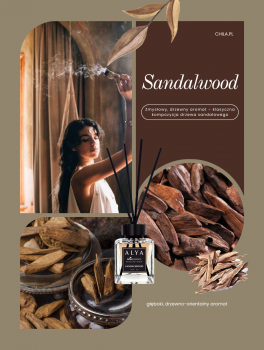Patyczki zapachowe, Sandalwood (100ml), Alya
